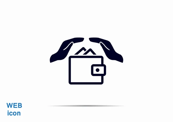 Wallet with hands web icon — Stock Vector