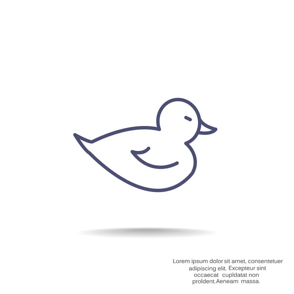 Toy duckling bosquejo icono web — Vector de stock