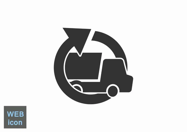 Camión simple con flecha redonda — Vector de stock