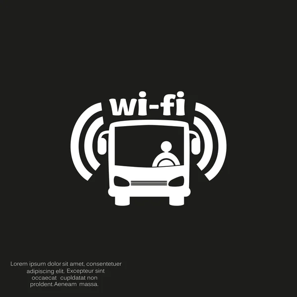 Wi-Fi in bus sign — Stock Vector