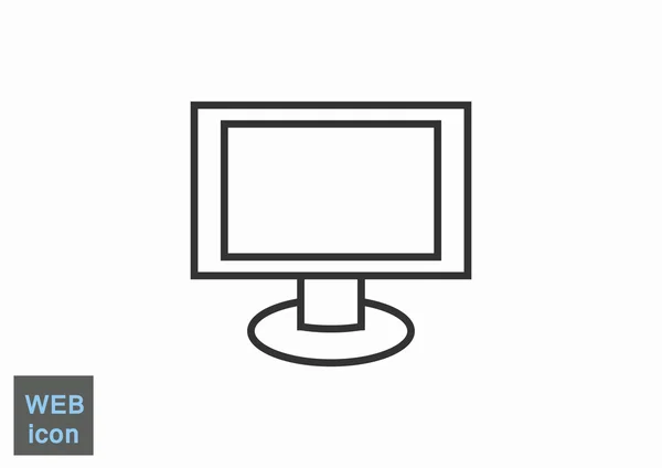 Pantalla de monitor en blanco icono web — Archivo Imágenes Vectoriales