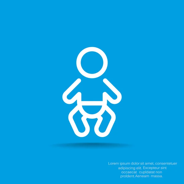 Simbolo del bambino neonato in linee semplici, illustrazione di vettore del profilo — Stockvector