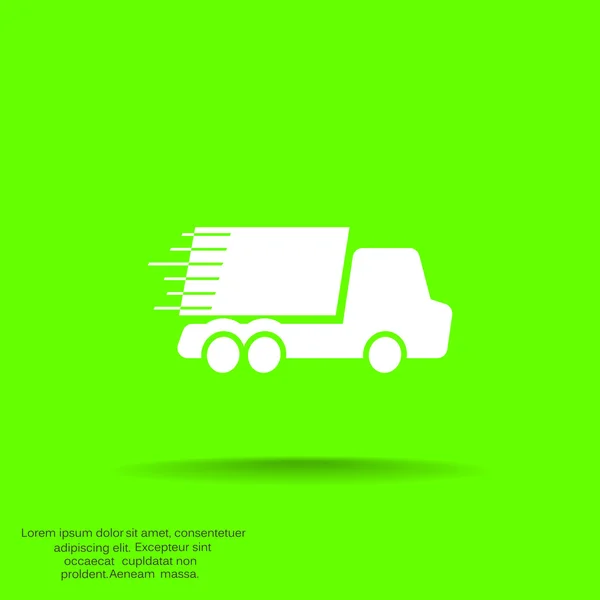 Hızlı teslimat kavramı üzerinde basit kamyon — Stok Vektör