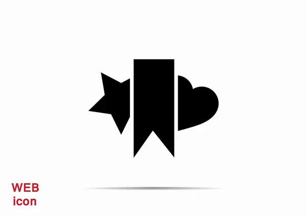 Signet avec étoile et icône web coeur — Image vectorielle
