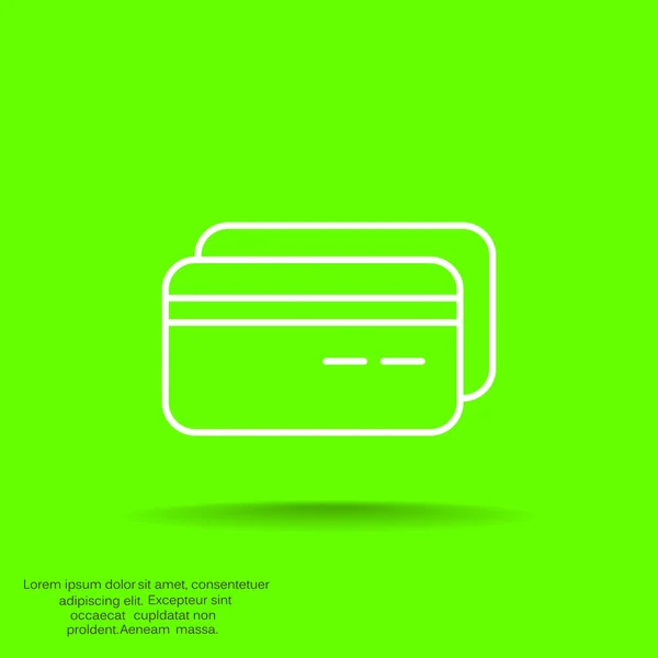 Carte di plastica semplice icona web — Vettoriale Stock