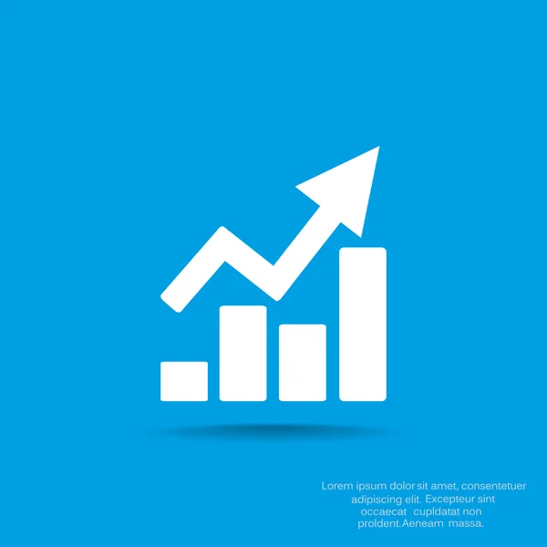 Yükselen grafik basit web simgesi — Stok Vektör