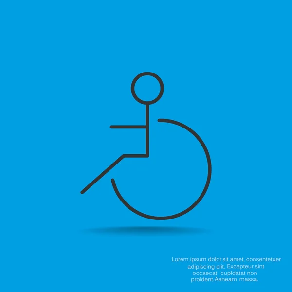 Disabled on wheelchair simple icon — Stock Vector