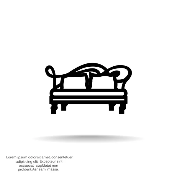 Sofa flat icon — Stock Vector