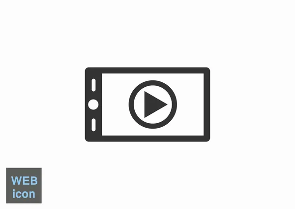 Signo de vídeo en la pantalla del smartphone — Vector de stock