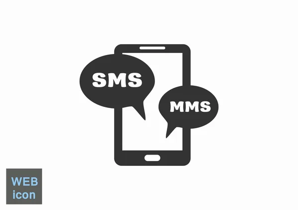 Smartphone with sms bubbles icon — Stock Vector