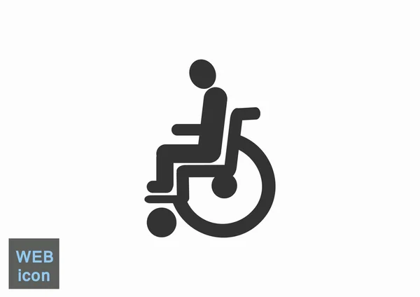 Άτομα με ειδικές ανάγκες στο εικονίδιο αναπηρική καρέκλα — Διανυσματικό Αρχείο