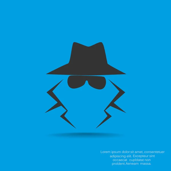 Silueta de agente espía anónimo — Vector de stock