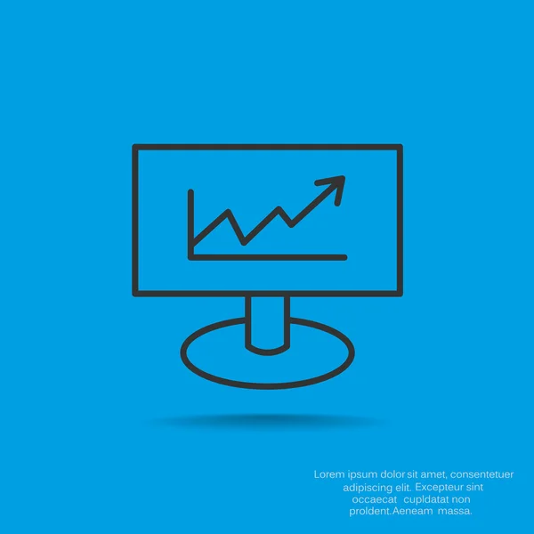 Moniteur avec icône graphique web — Image vectorielle