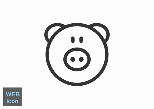 Piggy głowy prosty tkanina ikona — Wektor stockowy
