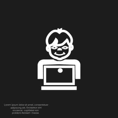 Öğrenci dizüstü bilgisayar simgesi