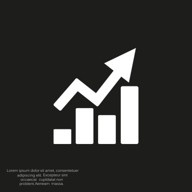 Yükselen grafik basit web simgesi