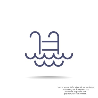 Dalgalar simgesi ile havuzu merdiveni