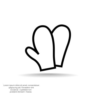 Mittens düz simgesi