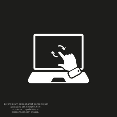 Dokunmatik ekranda dizüstü web simgesi