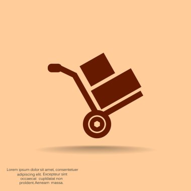 El arabası ile kutuları simge