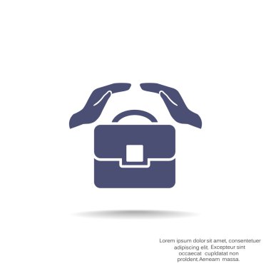 Evrak çantası ile eller web simgesi