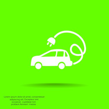 Elektrik araba basit web simgesi