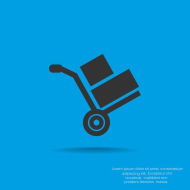 El arabası ile kutuları simge