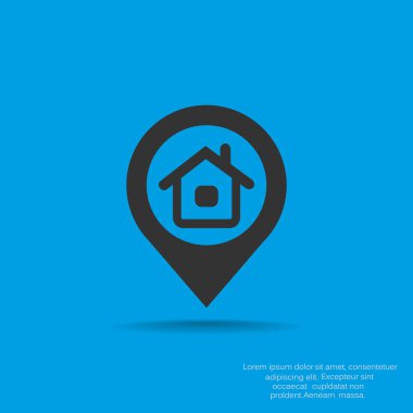 Evin konumu işaretçi basit simgesi