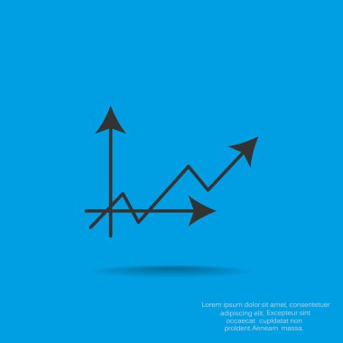 Grafik simgesi üzerinde Eğri ok