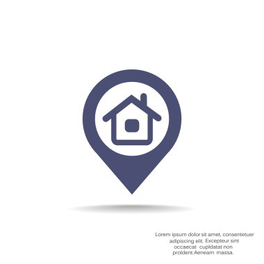 Evin konumu işaretçi basit simgesi
