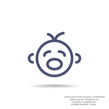 Siluet Basit çizgiler içinde Ağlayan bebek