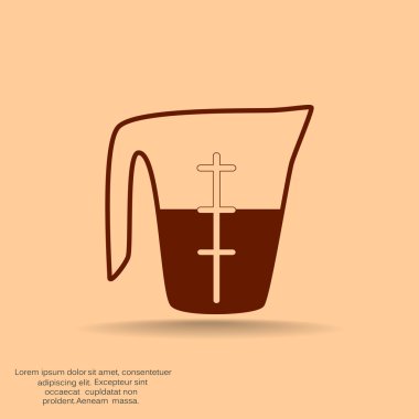 Ölçüm fincan sıvı simgesiyle