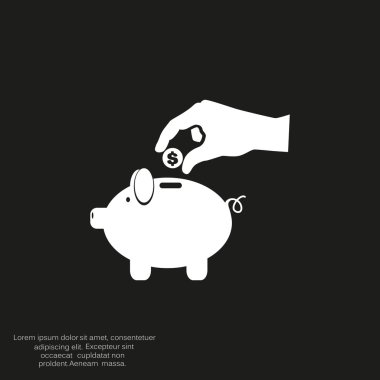 piggy banka para bırakarak el