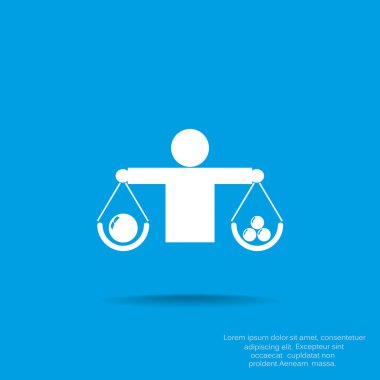 İnsan ölçekler basit web simgesi