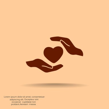 Ellerin simgesinde kalp