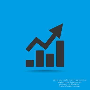 Yükselen grafik basit web simgesi