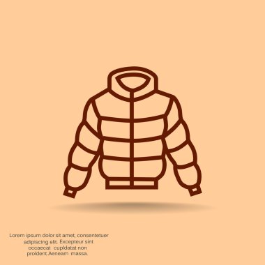 Kış ceket düz simgesi