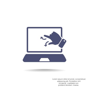 Dokunmatik ekranda dizüstü web simgesi