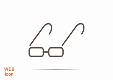 Basit dikdörtgen gözlük simgesi