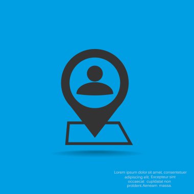 İnsan konum işaretçisi basit simgesine