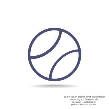 Tenis topu ince çizgi simgesi