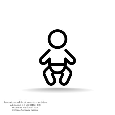 Basit çizgiler bebek bebek simge