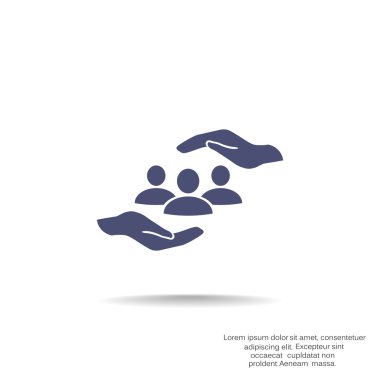 Grup insanlar ve eller simgesini