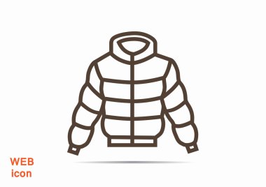 Kış ceket düz simgesi