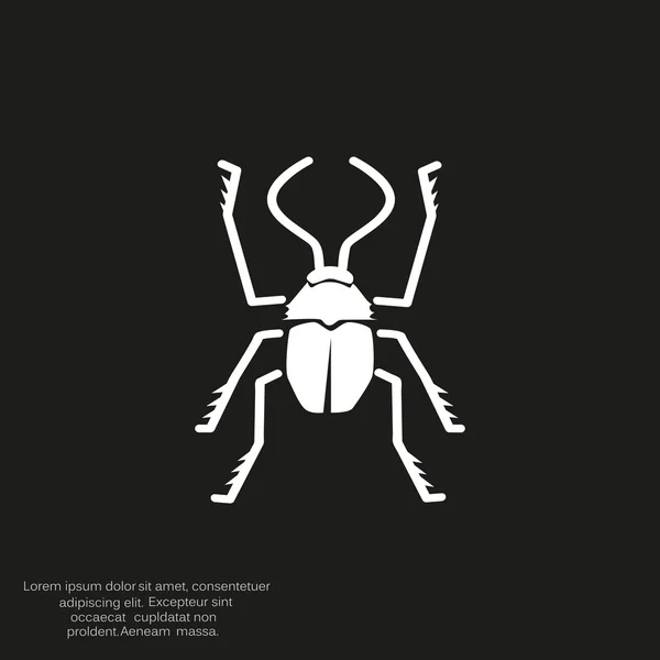 Bug symbol with outline beetle — Stock Vector