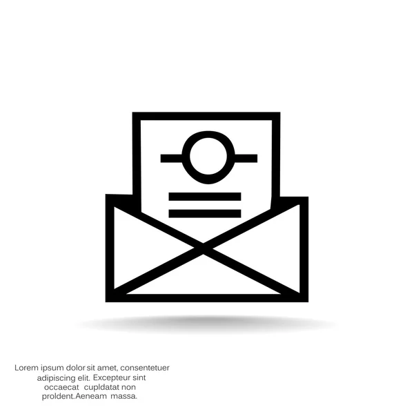 Επίπεδη εικονίδιο ηλεκτρονικού ταχυδρομείου — Διανυσματικό Αρχείο