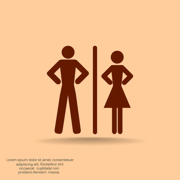 Ikon WC dengan tanda-tanda gender - Stok Vektor