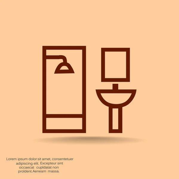 Cuarto de baño icono plano — Vector de stock