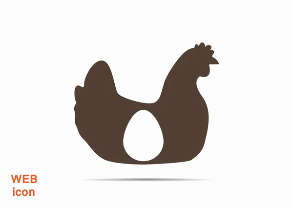 Gallina con huevo en su interior silueta — Vector de stock