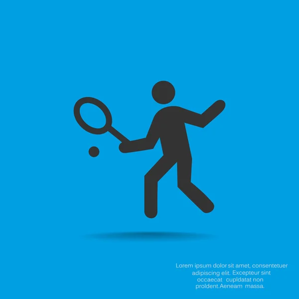 Silhouette du joueur de tennis — Image vectorielle